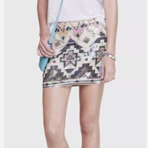 Express Sequin Embellished Geometric Skirt - M